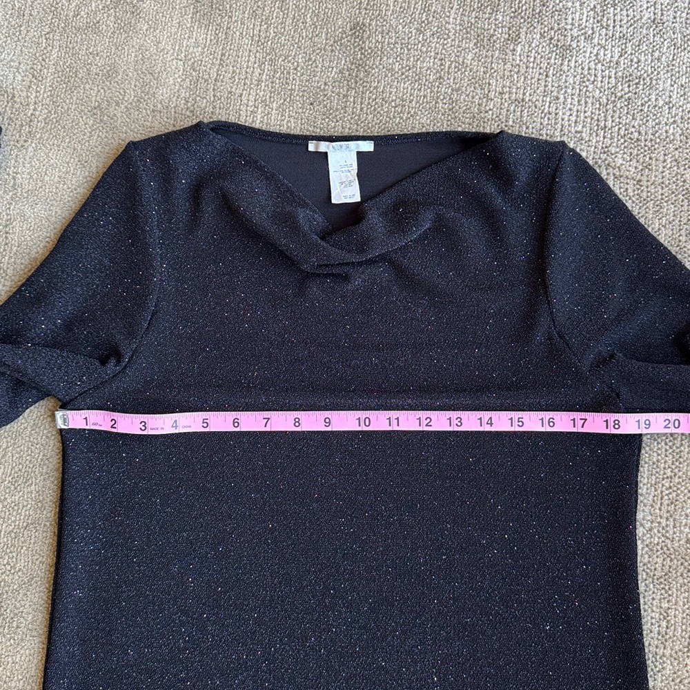 Nouvida Women’s- Sz L - Black Sweater W/Subtle Sparkle - Picture 4 of 12